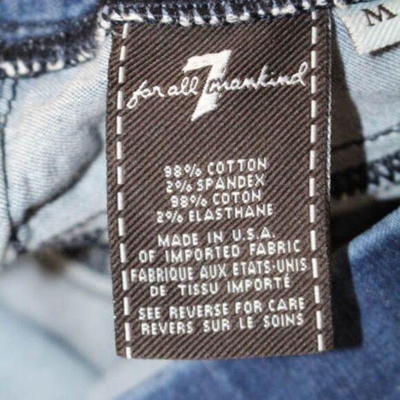 7 For All Mankind Blue Skinny Jeggings Jeans Sz M - Picture 5 of 6